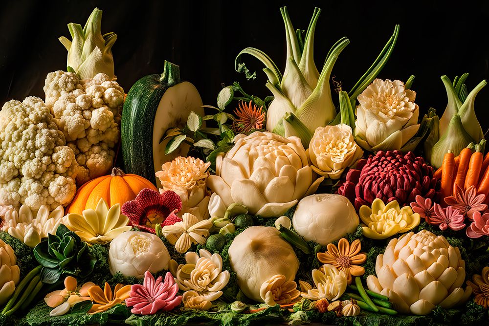 Close-up of vegetable variety. (AI Generated)
